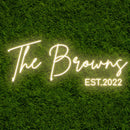 Personalized Surname with EST date LED neon sign