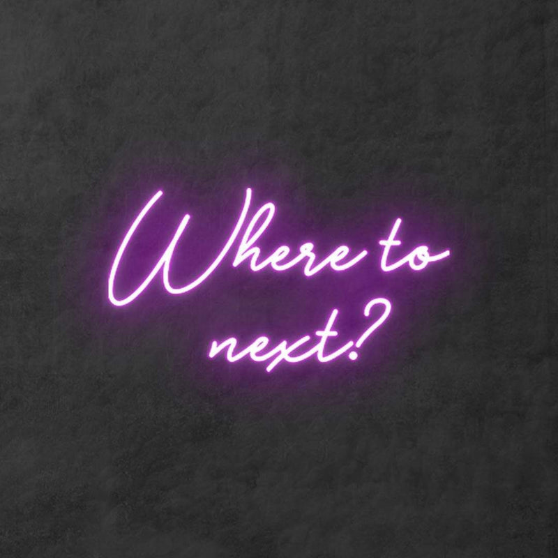 'Where to next?' Neon Sign NeonPilgrim