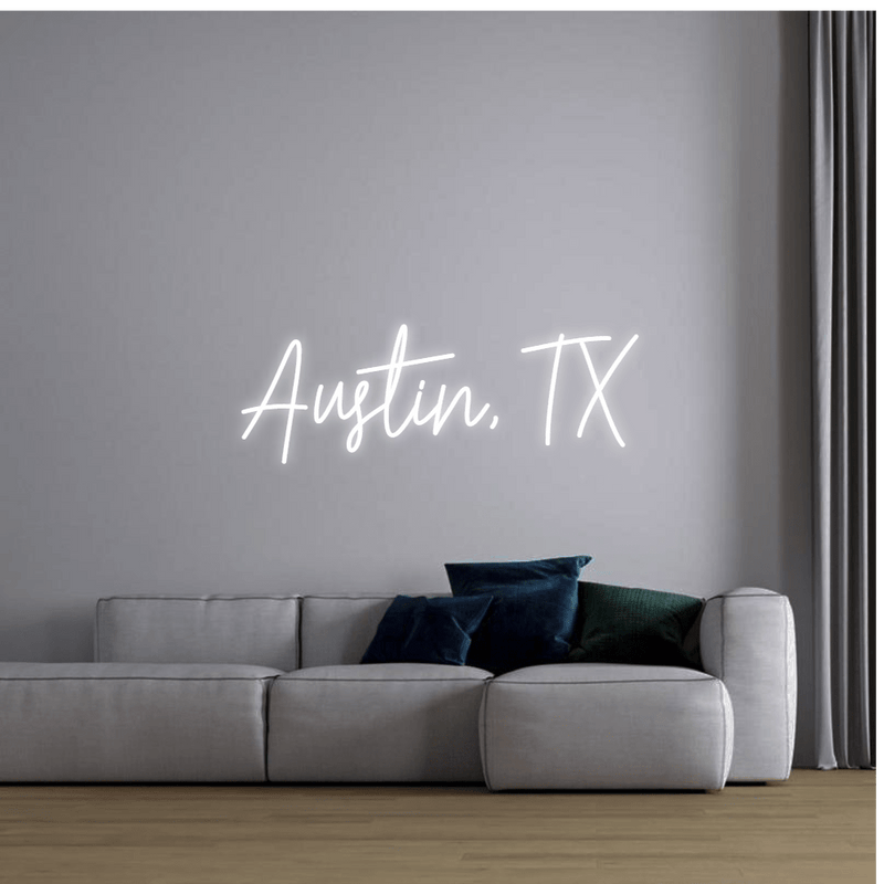 Custom "Austin, TX" Neon Sign NeonPilgrim