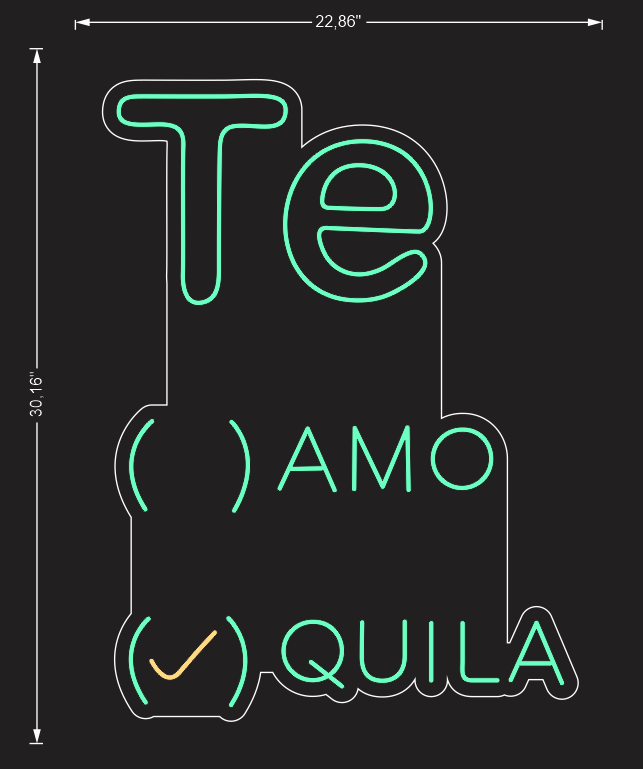 Custom "Te Amo Quila" Neon Sign NeonPilgrim