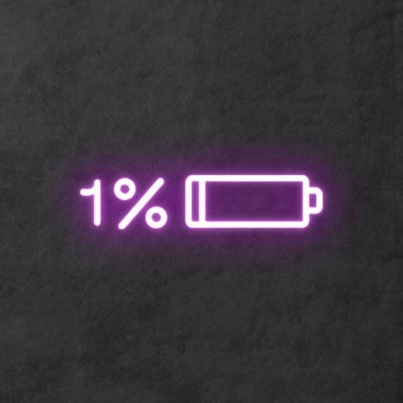 'Low Battery' Neon Sign NeonPilgrim