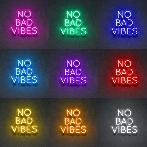 'No Bad Vibes' Neon Sign NeonPilgrim